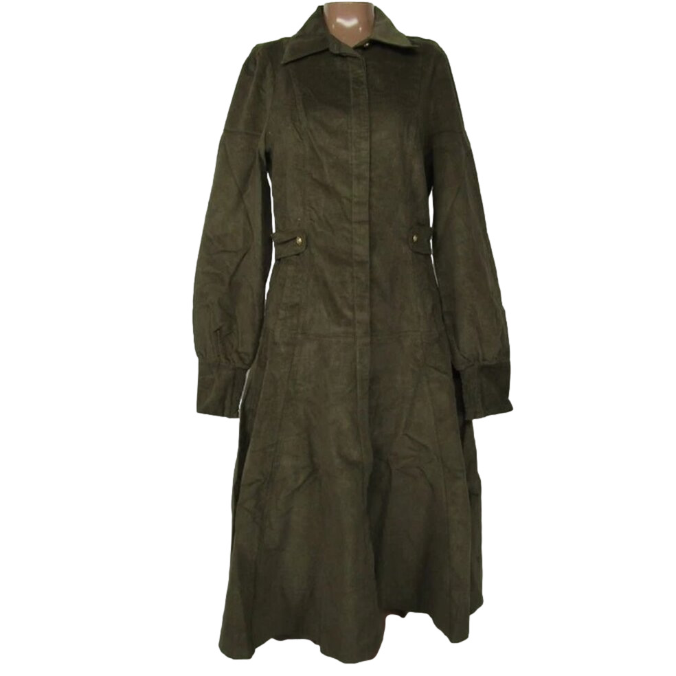 New Luum Womens Midi Dress Olive Green Size L Luna Button Down Long Sleeve
